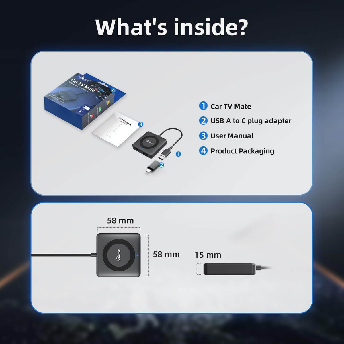 Ottocast Tbox UHD Android 13 CarPlay AI Box with HD Output