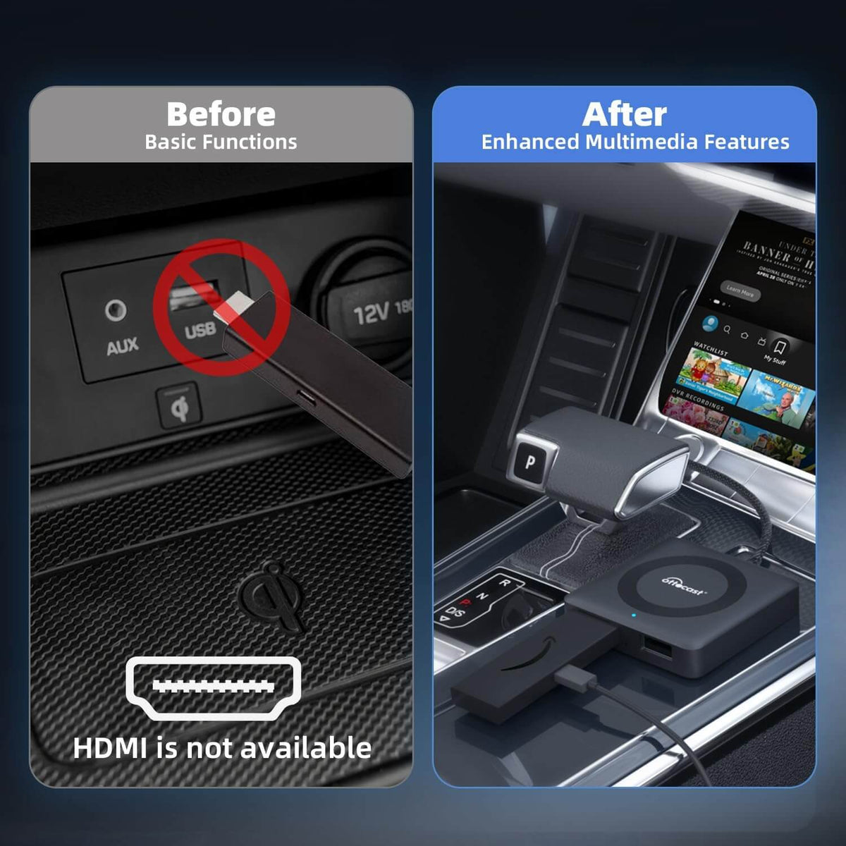 Ottocast Tbox UHD Android 13 CarPlay AI Box with HD Output