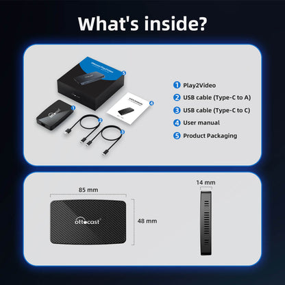 Play2Video Pro Wireless CarPlay/ Android Auto Adapter With YouTube & Netflix