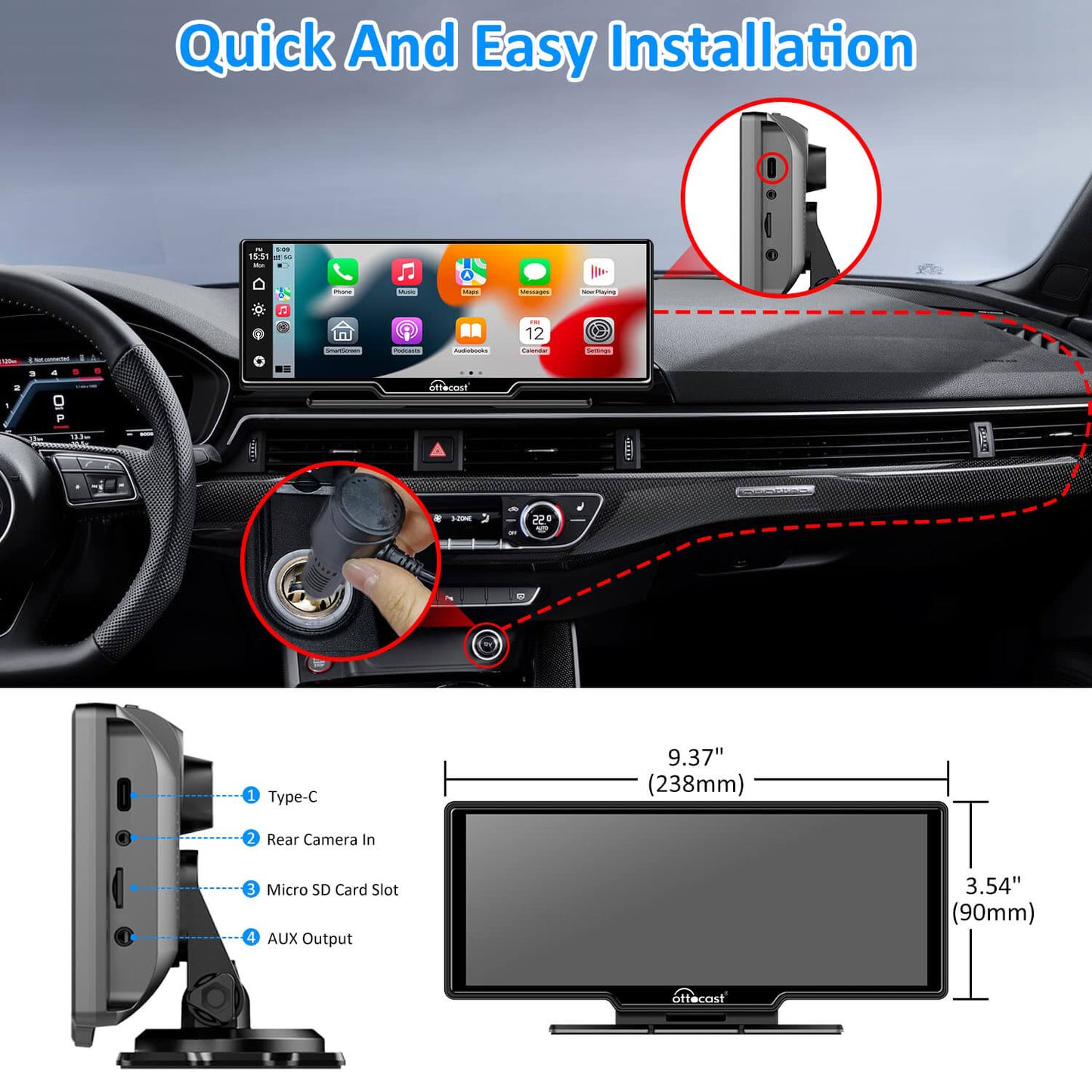 (LIMITED TIME SPECIAL OFF)OTTOCAST 4K CAR SCREEN